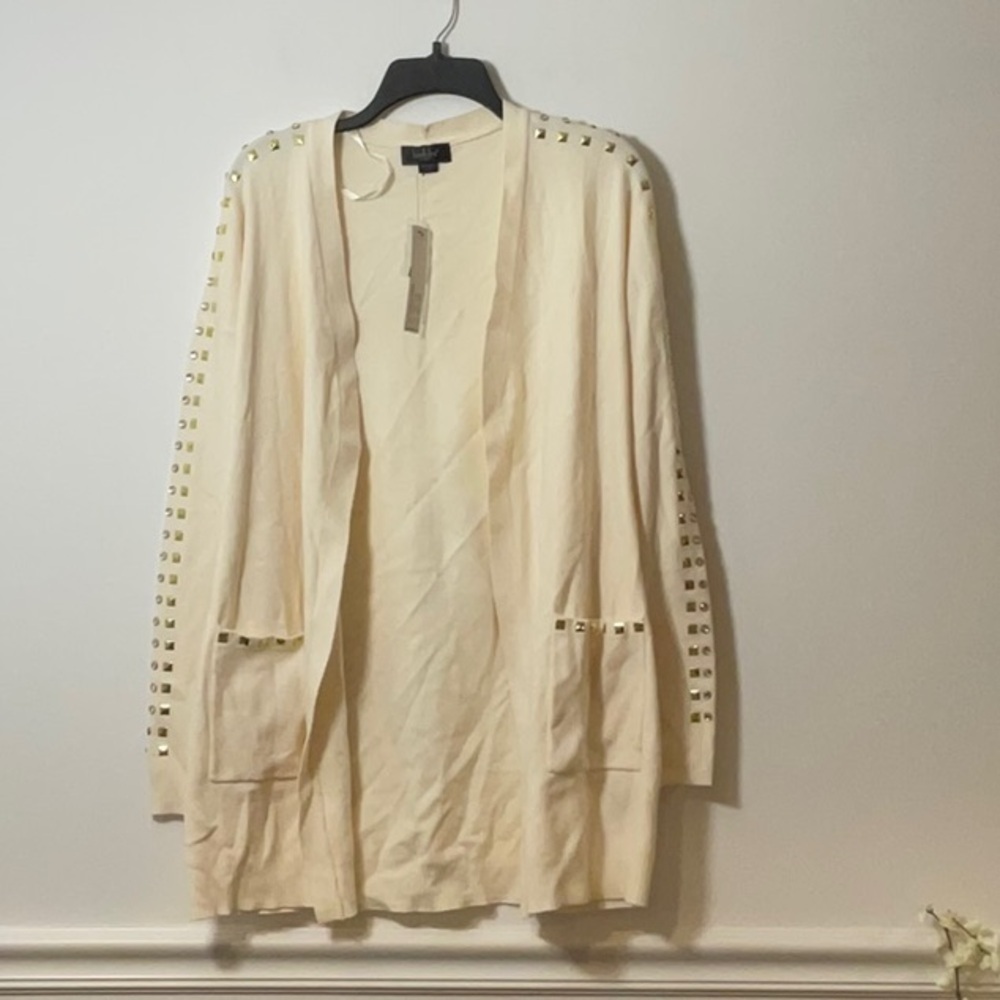 Belldini Cream Cardigan with Gold Accents